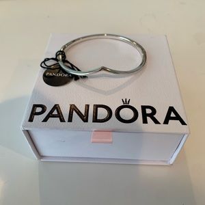 Pandora Silver Wishbone Bangle